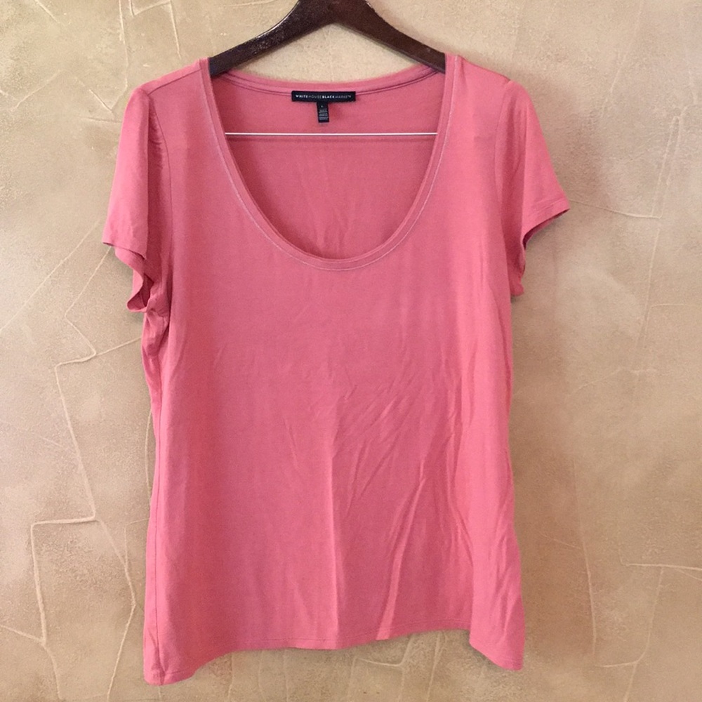 WHBM scoop neck tee-shirt Sz L